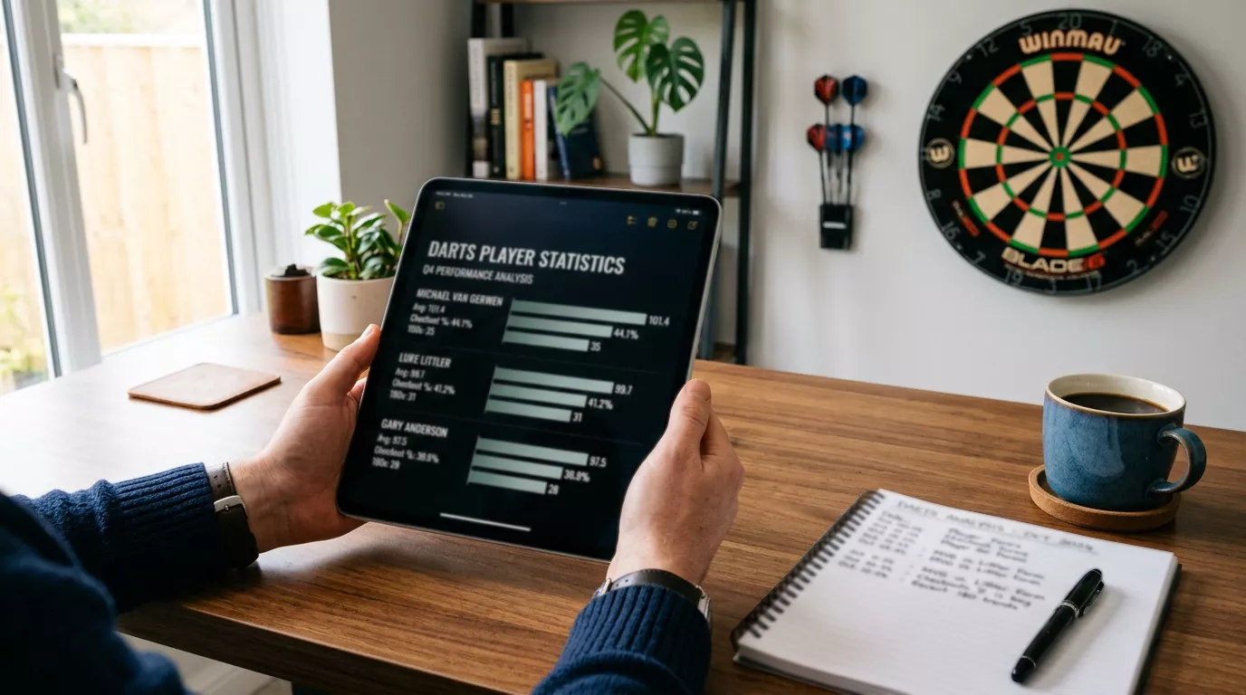 Analytische Darstellung verschiedener Darts-Wettmöglichkeiten mit Statistiken